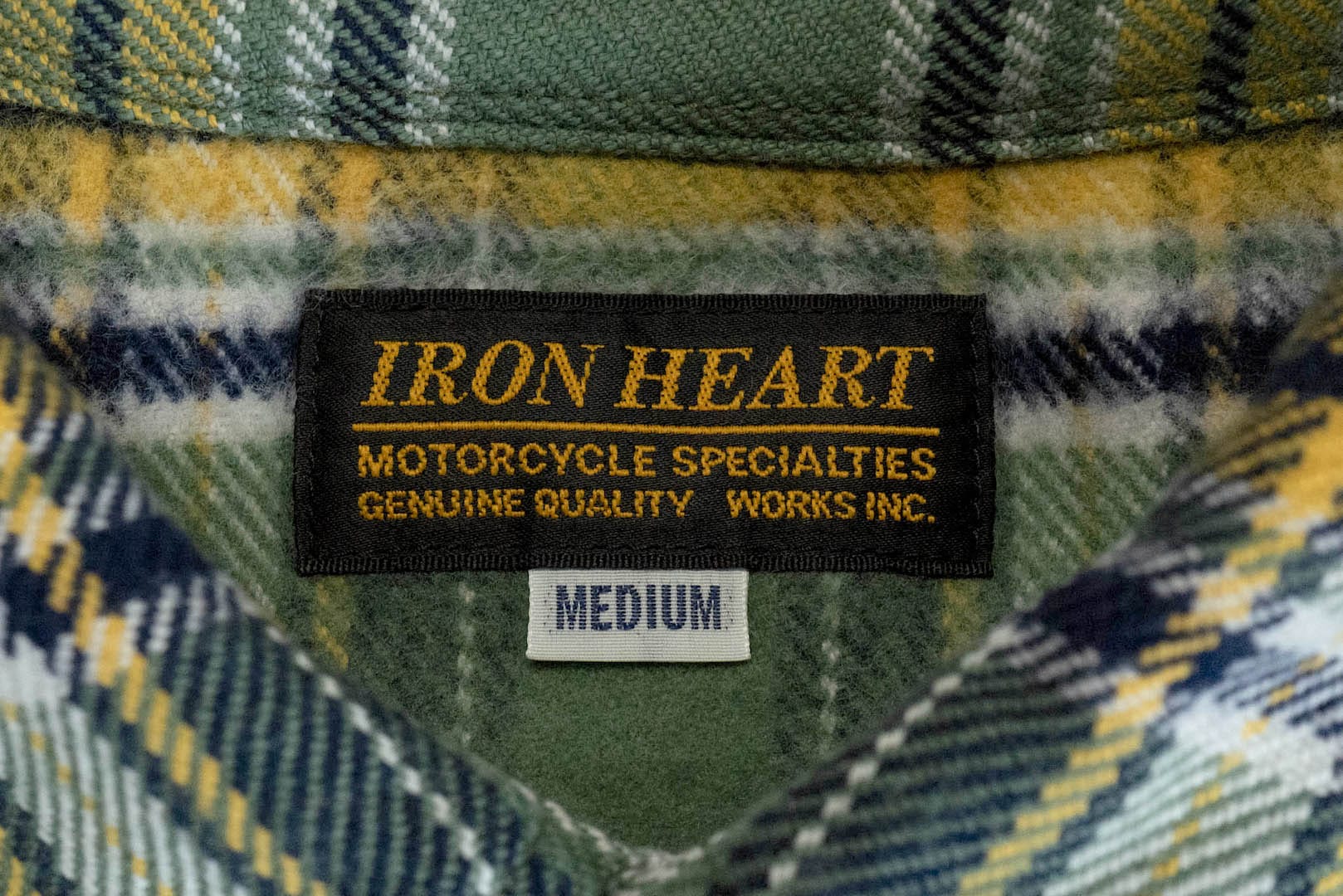 Iron Heart Ultra-Heavy Flannel Tartan Check Western Shirt (Wheat Grass)