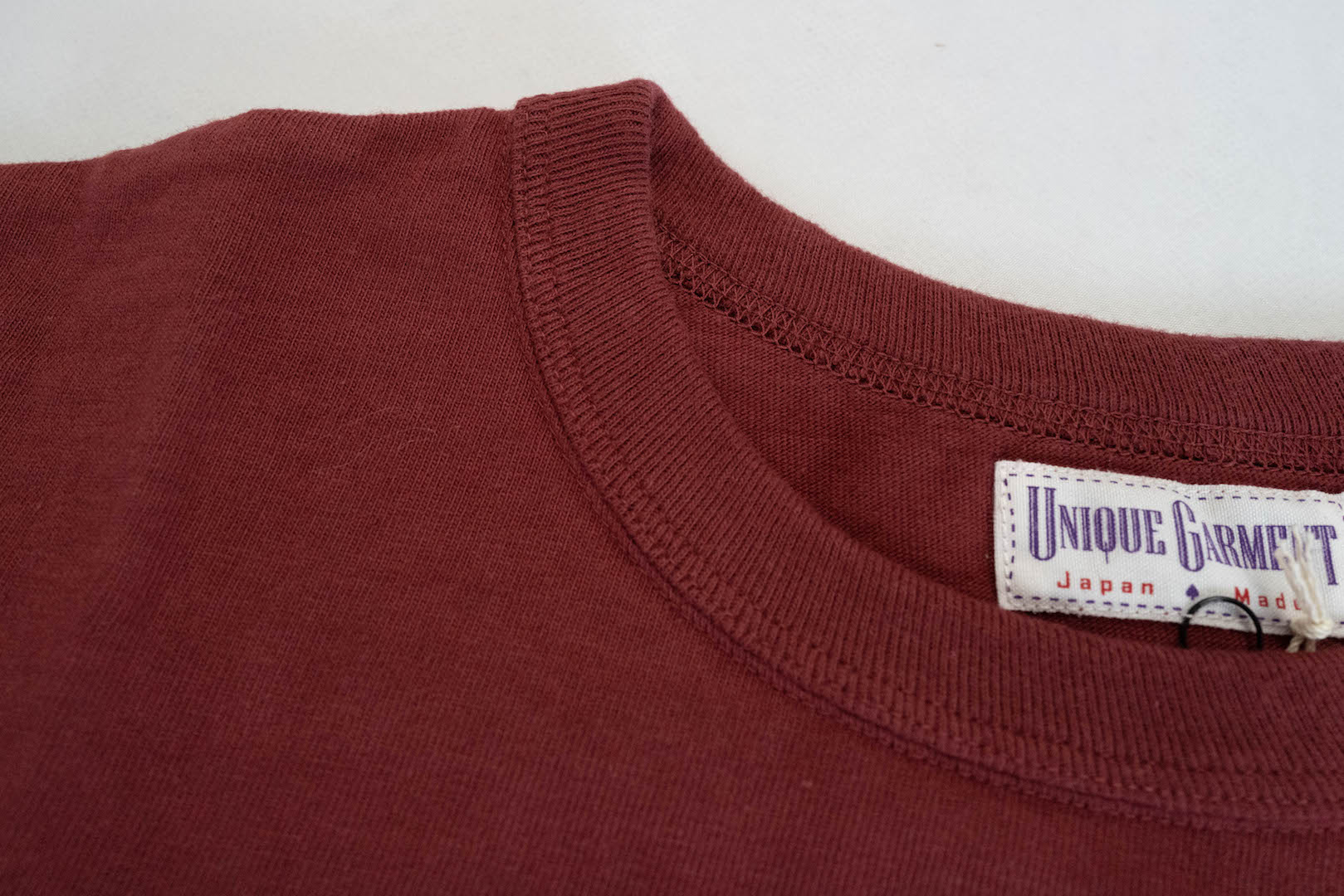Unique Garment 7oz 'Airy' Plain Loopwheel Tee (Burgundy)