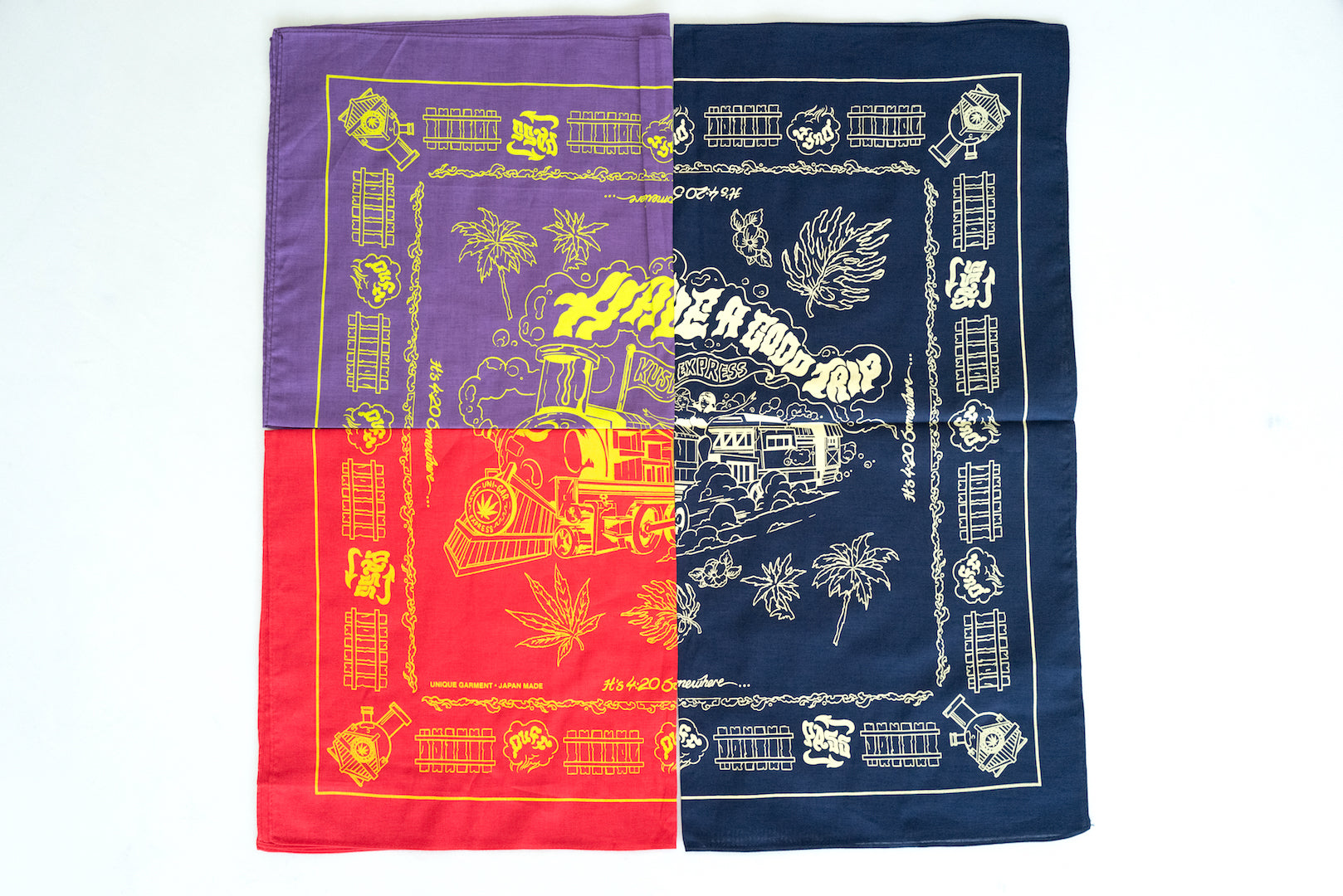 Unique Garment 'Have a Good Trip' Bandana (Purple)