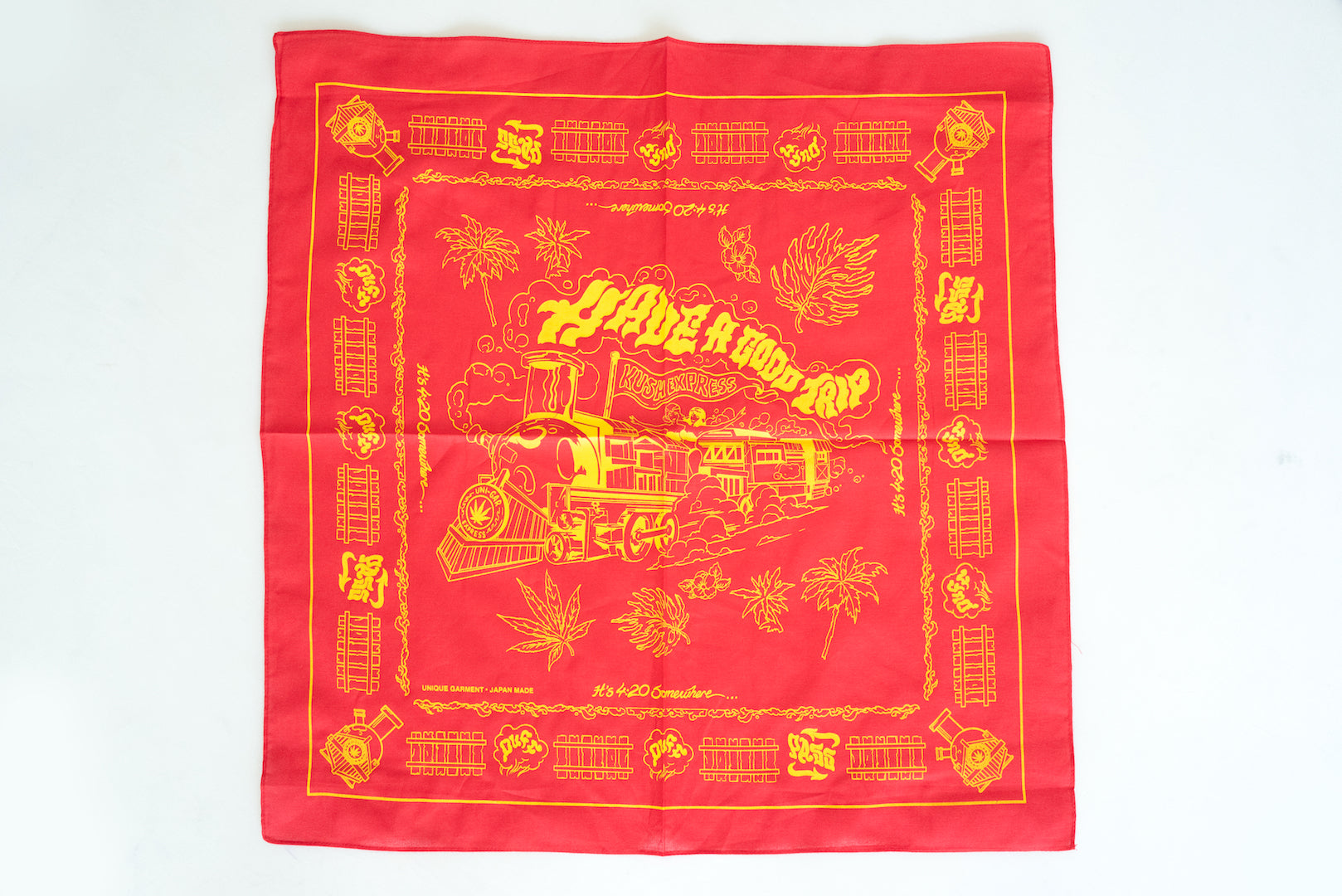 Unique Garment 'Have a Good Trip' Bandana (Burgundy)