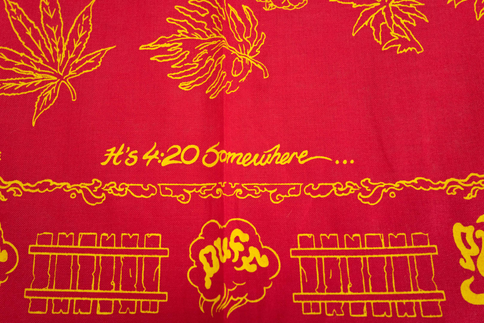 Unique Garment 'Have a Good Trip' Bandana (Burgundy)