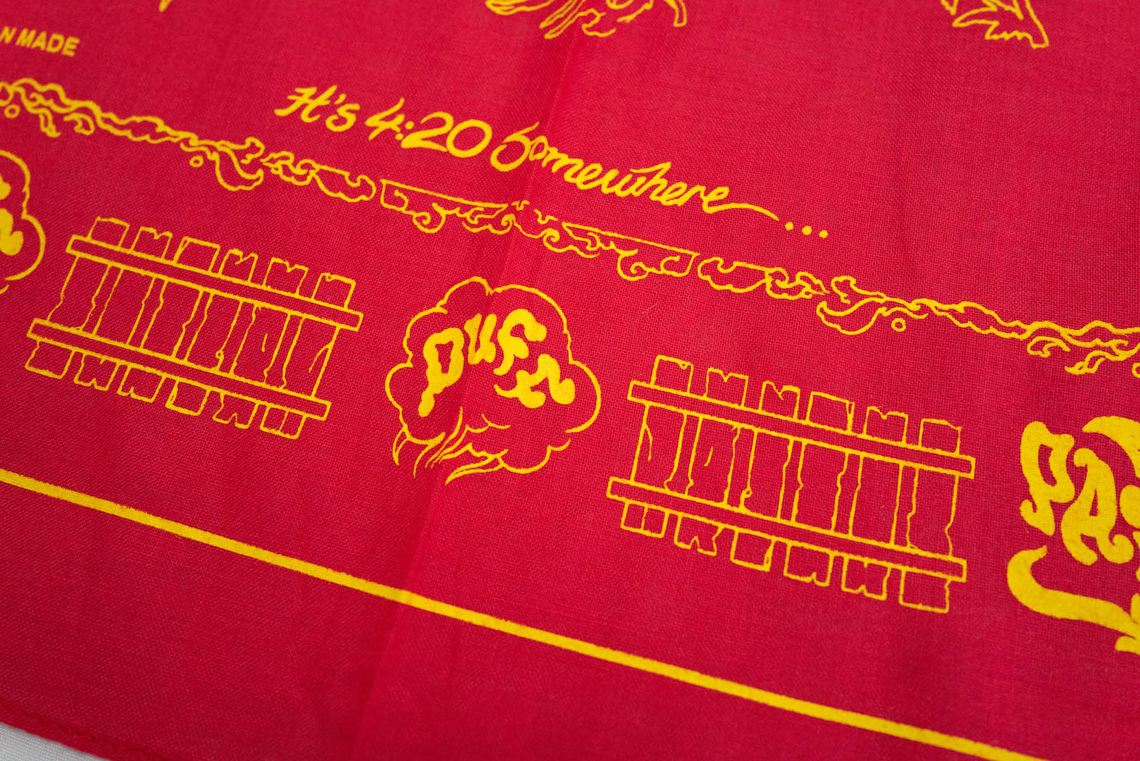 Unique Garment 'Have a Good Trip' Bandana (Burgundy)