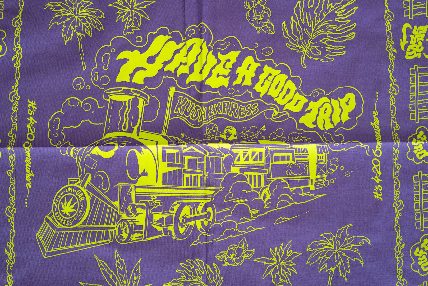 Unique Garment 'Have a Good Trip' Bandana (Purple)