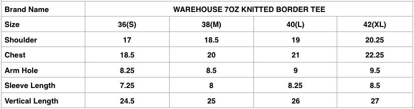Warehouse 7oz Knitted Border Tee (Gray X Navy)