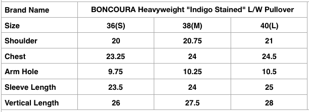 BONCOURA Heavyweight "Indigo Stained" Loopwheeled Pullover (Dark Navy)
