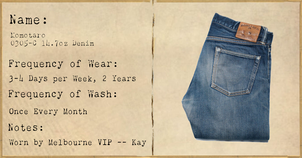 FILE 028:MOMOTARO JEANS 14.7oz "Copper Label" 0305-C Denim -- 2 Years of Wear