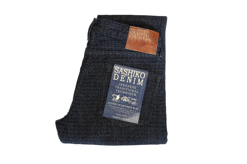 Studio D'Artisan 15oz Indigo Dyed Sashiko Denim (Slim Tapered Fit)