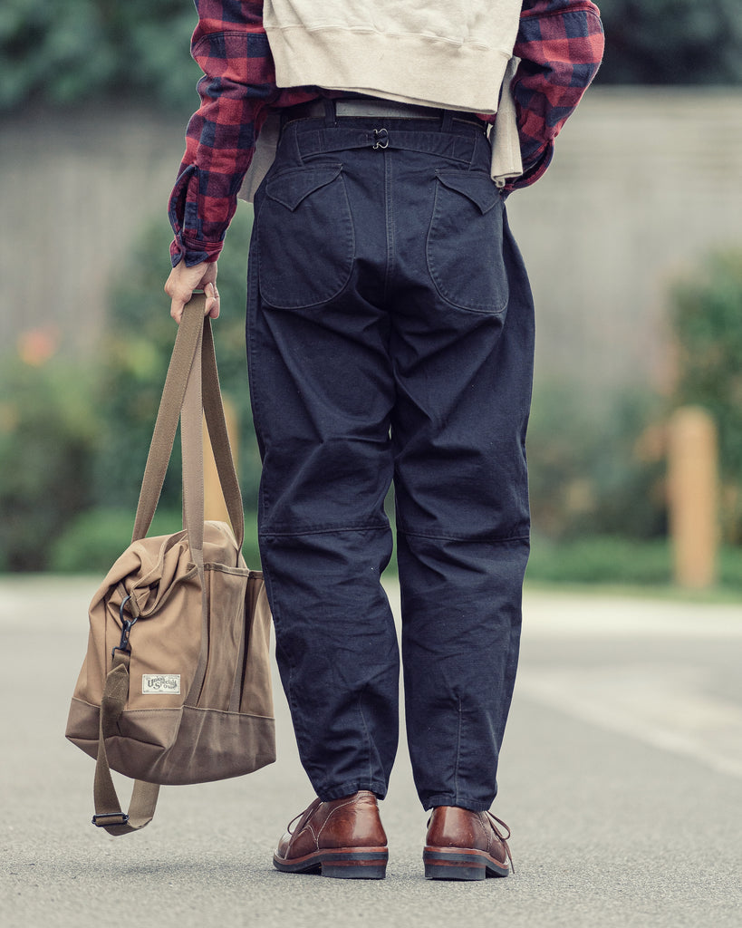 FREEWHEELERS "BEAR MOUNTAIN" DUCK CANVAS TROUSERS (BLACK)