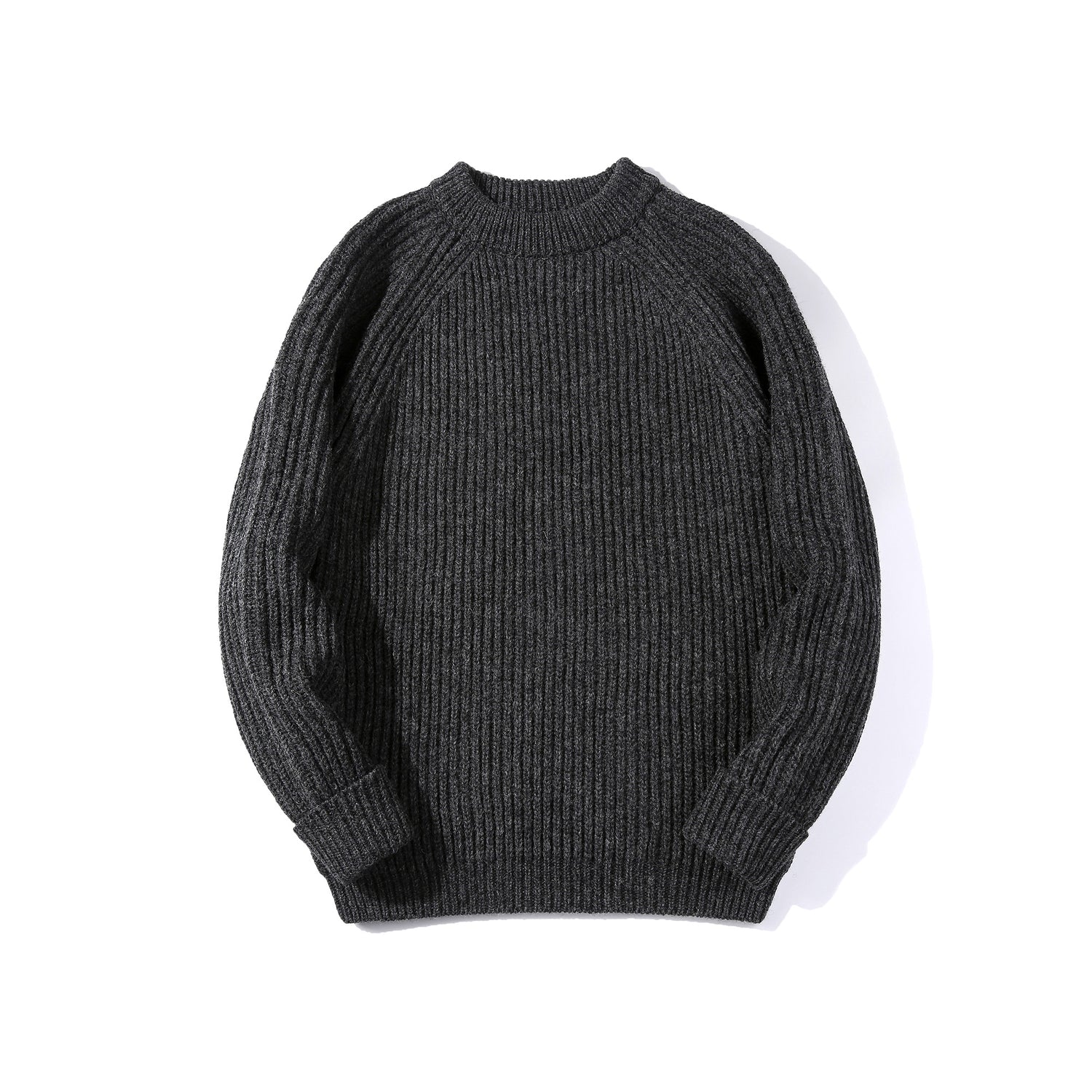 Boncoura Heavy Woolen "Fisherman" Sweater (Charcoal)