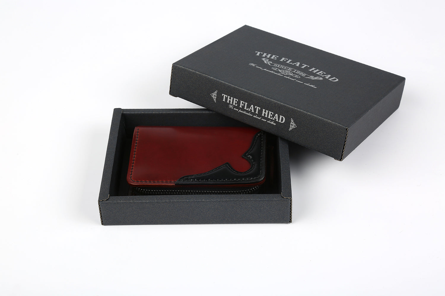 The Flat Head Cordovan ‘Full Zip’ Mini Wallet (Whiskey x Black)