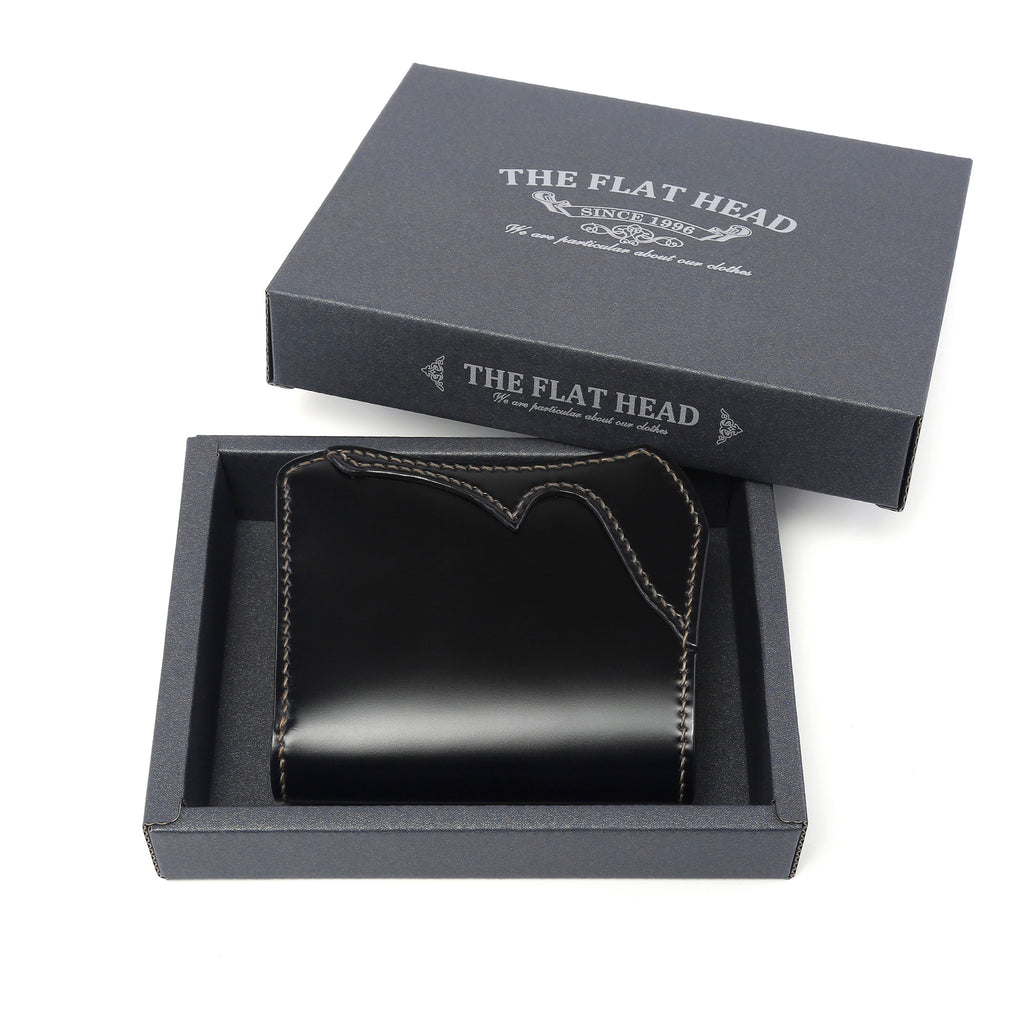 THE FLAT HEAD CORDOVAN MINI WALLET VER 2.0 (PURE BLACK)