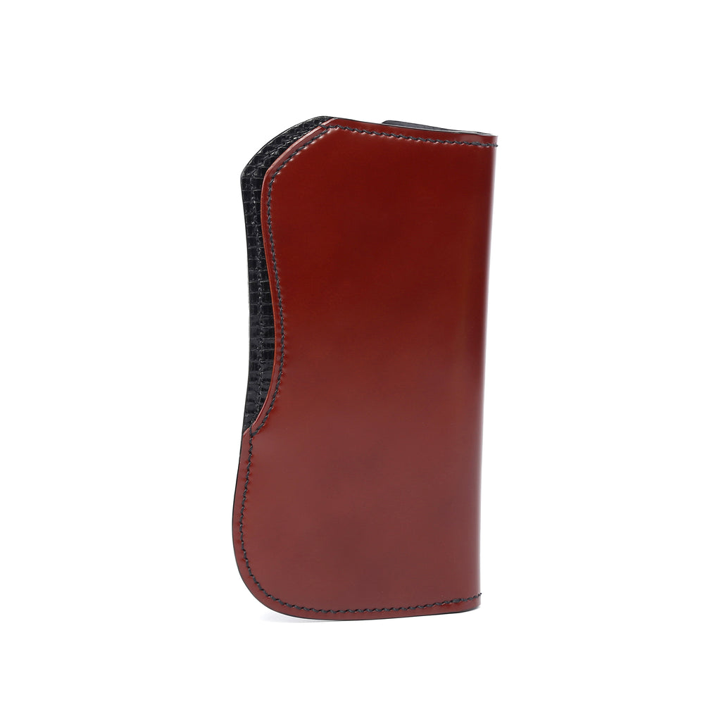 The Flat Head Semi-long Cordovan & Cowhide With Lizard quarter Wallets