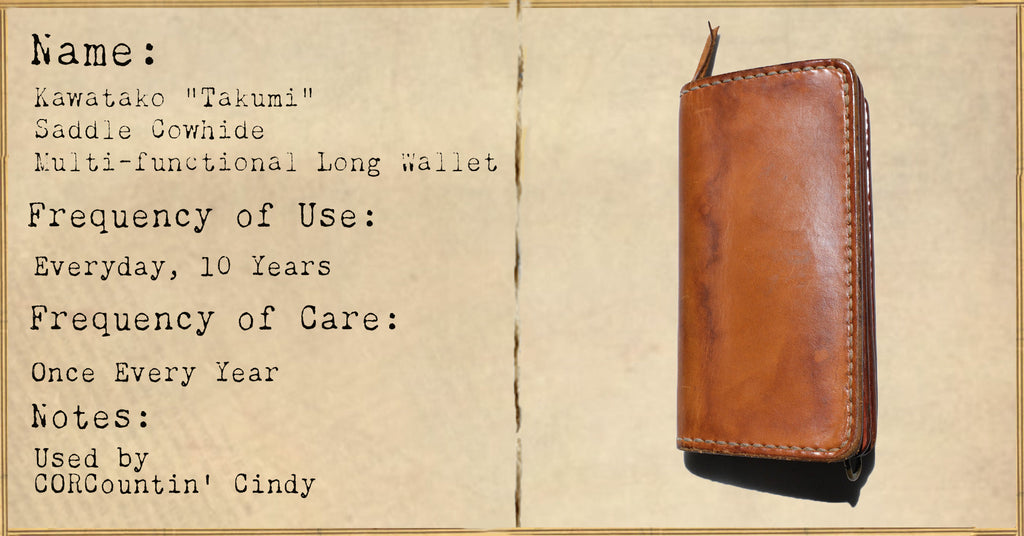 FILE 012: Kawatako "Takumi" Saddle Cowhide Multi-Functional Long Wallet -- 10 Years of Use