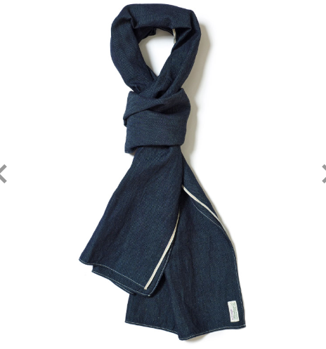 Warehouse 12oz Cotton/Linen Denim Scarf (Indigo)