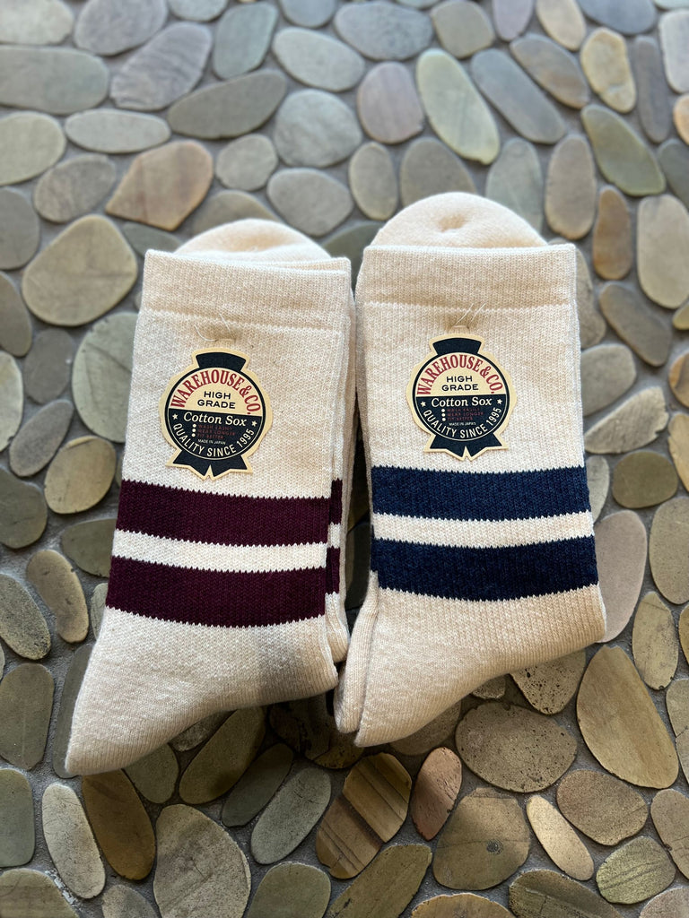 WAREHOUSE "COTTON PILE" LONG STRIPED SOCKS