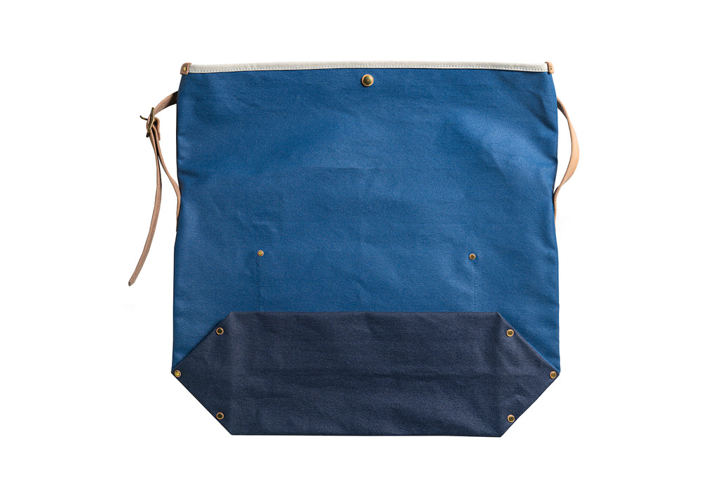 SUNSET CRAFTSMAN CO X STEVENSON OVERALL CO HEAVY CANVAS SHOULDER 'DAY' BAG (BLUE X NAVY)