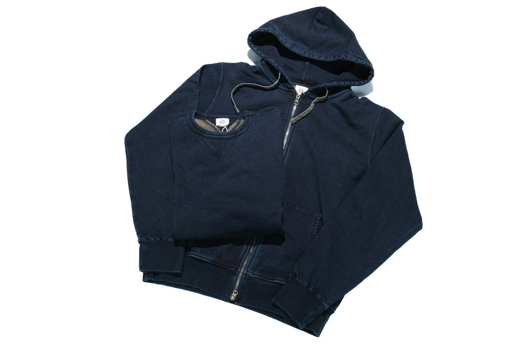 Samurai 14.5oz "Sun-Cured Persimmon" Hoody & Sweatshirt (Indigo X Kakishibu)