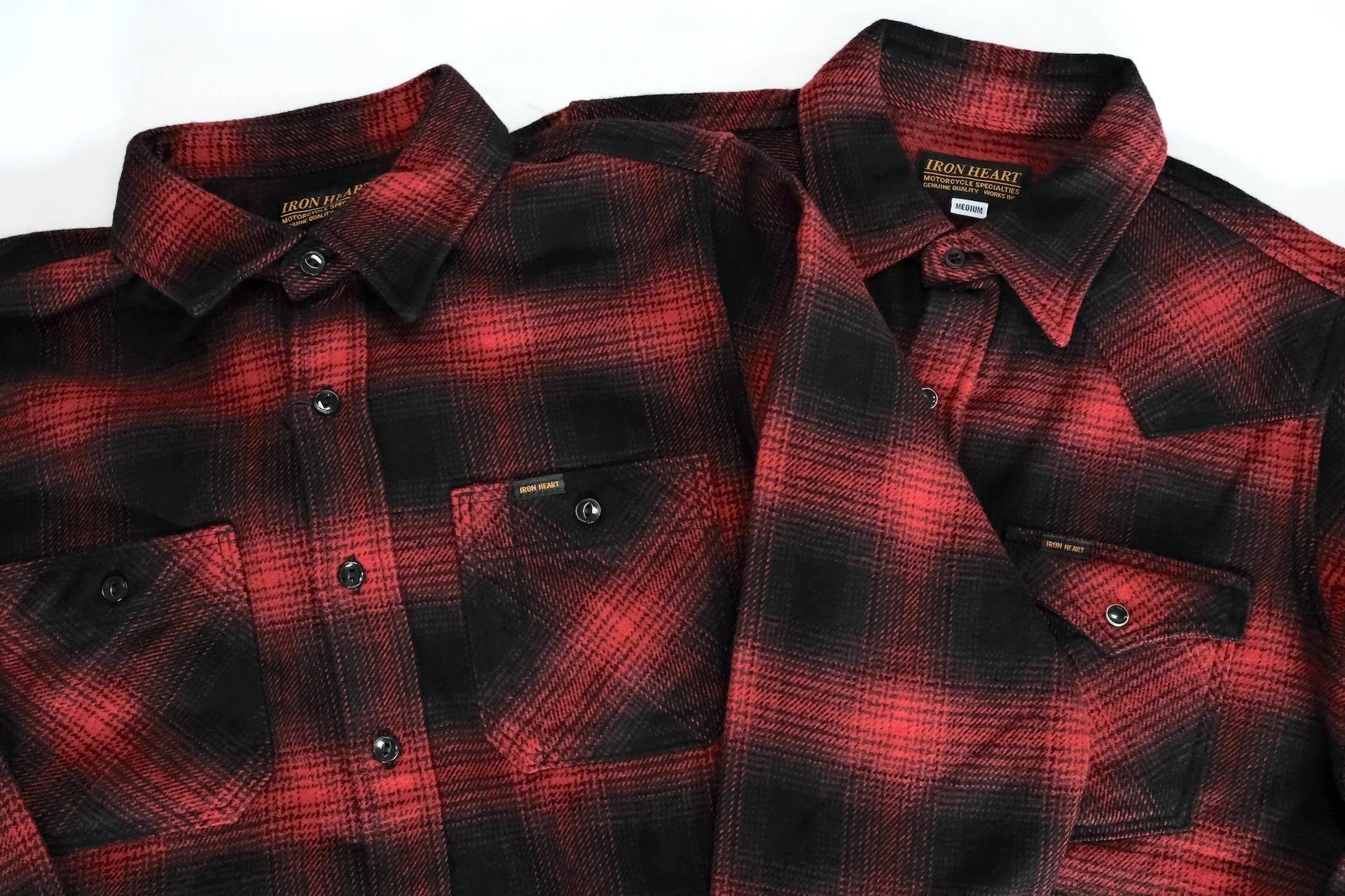 Iron Heart Ultra-Heavy Flannel Ombre Check Shirt - CORLECTION