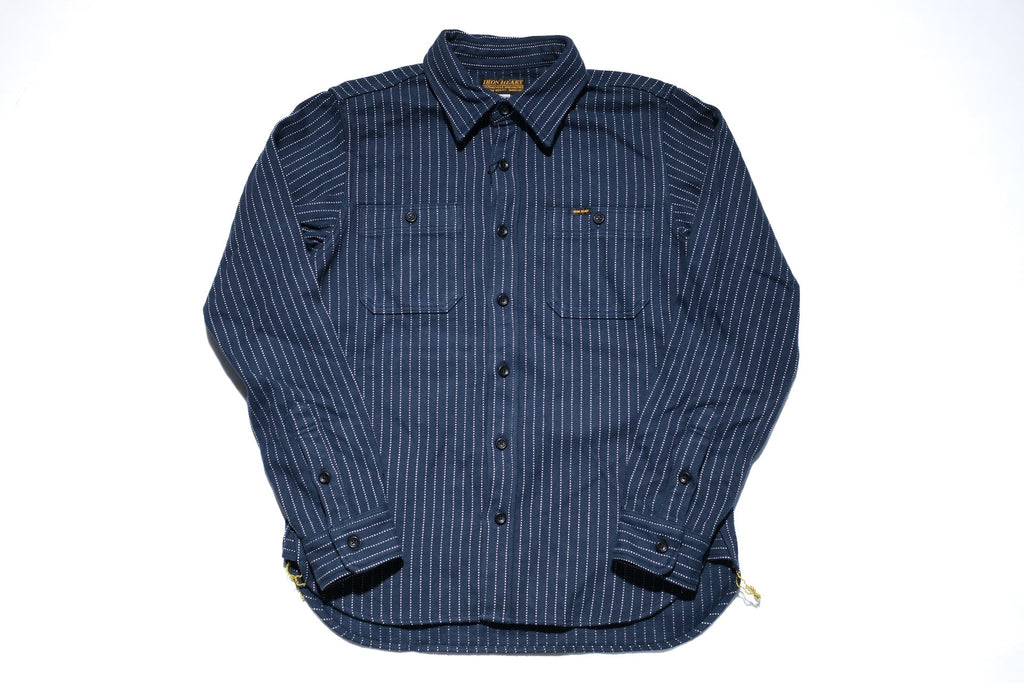 Iron Heart Ultra-Heavyweight "Wabashed" Flannel Work Shirt (Midnight Navy)