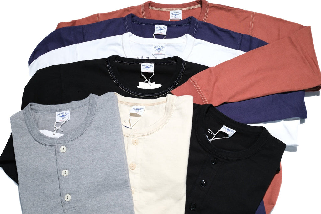 The Flat Head '26 Version 9oz Loopwheel L/S Henley Tee