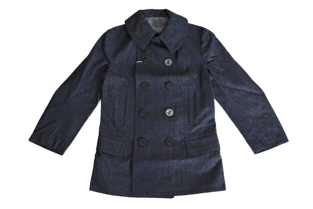 Warehouse Indigo Dyed Denim "WWI Style 13 Stars" Pea Coat