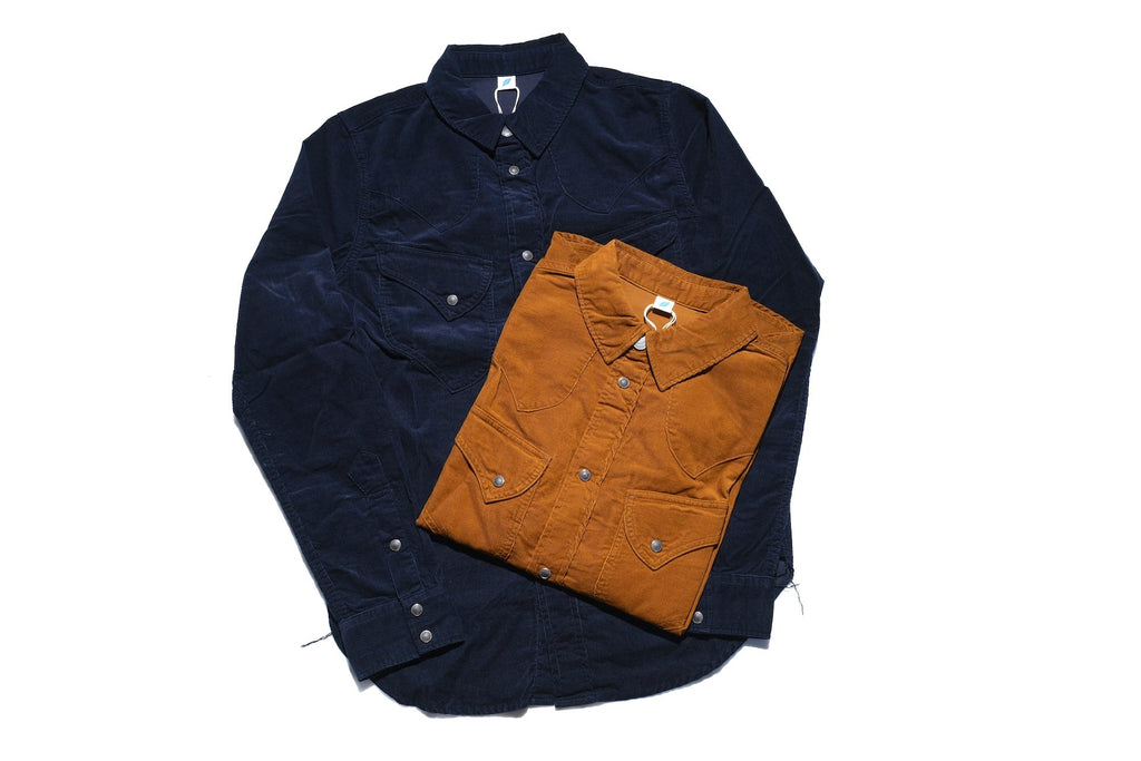 Pure Blue Japan 8oz "Silky-Smooth" Corduroy Western Shirt