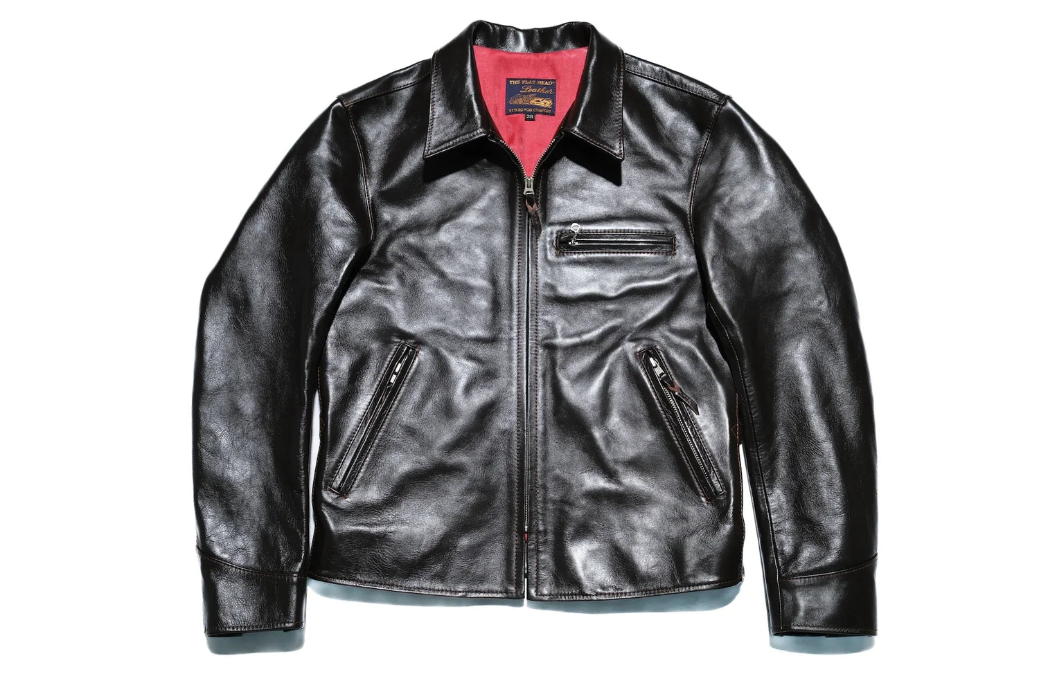 The Flat Head 'Ultimate' Horsehide 40s Single Riders Jacket (Brown Tea-cored)