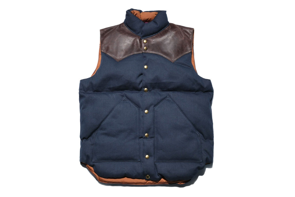 Warehouse X Rocky Mountain Duck Canvas Down Vest (Sulphur Indigo)