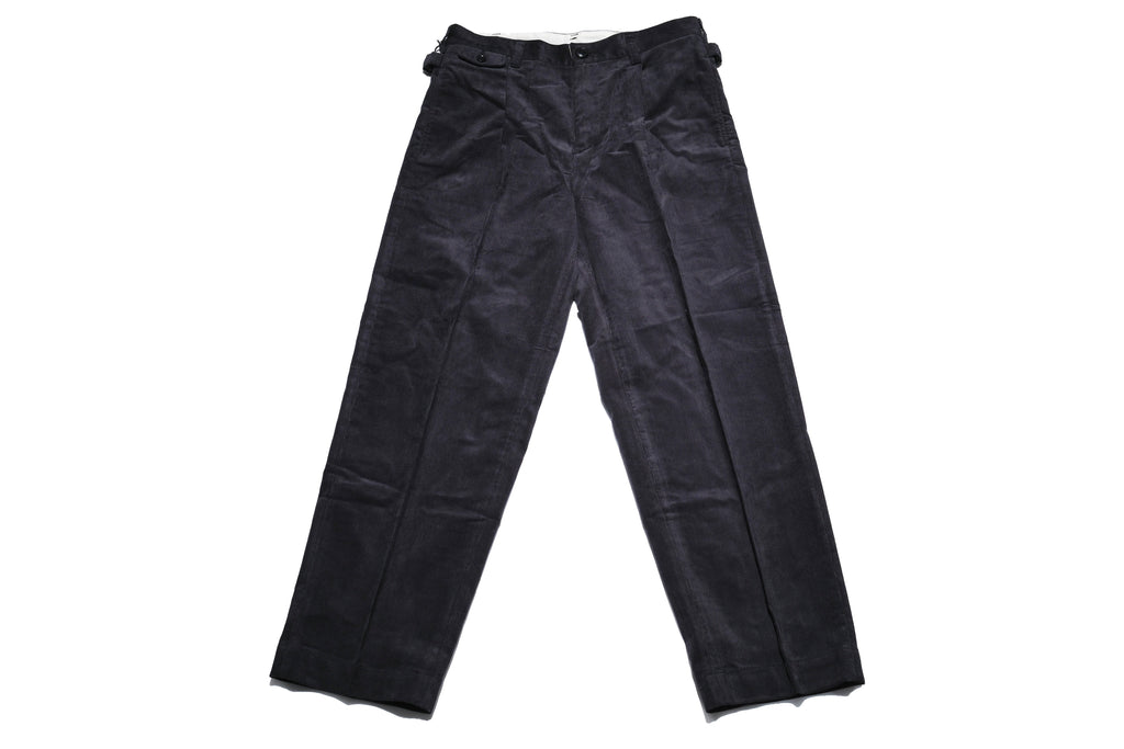 MOMOTARO JEANS 13-Wales Corduroy Tailored Trousers (Black)