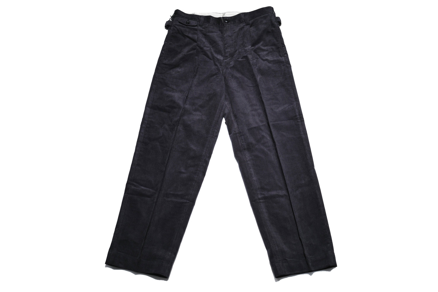 MOMOTARO JEANS 13-Wales Corduroy Tailored Trousers (Black)