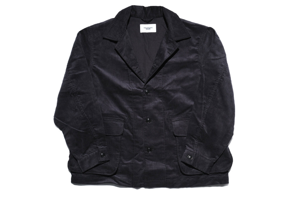 MOMOTARO JEANS 13-Wales Corduroy Work Jacket (Black)