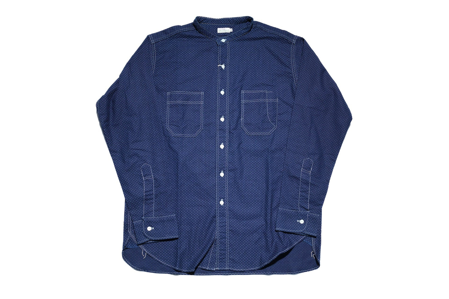 Warehouse Co. 5oz Indigo Dyed Selvage Wabash "Railroad" Stand Collar Shirt