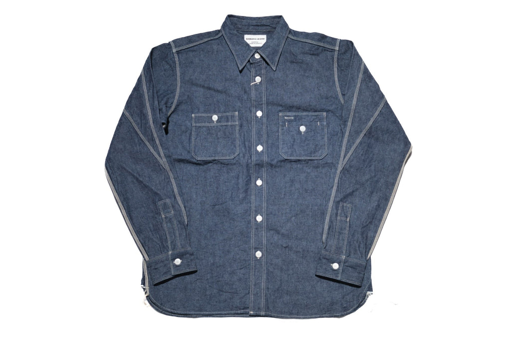 Samurai 13oz Indigo Dyed Selvage Denim Early Workshirt (Overseas Edition)