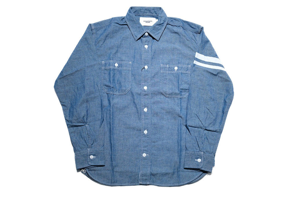 MOMOTARO JEANS 5oz Selvage Chambray “GTB” Workshirt (Indigo)
