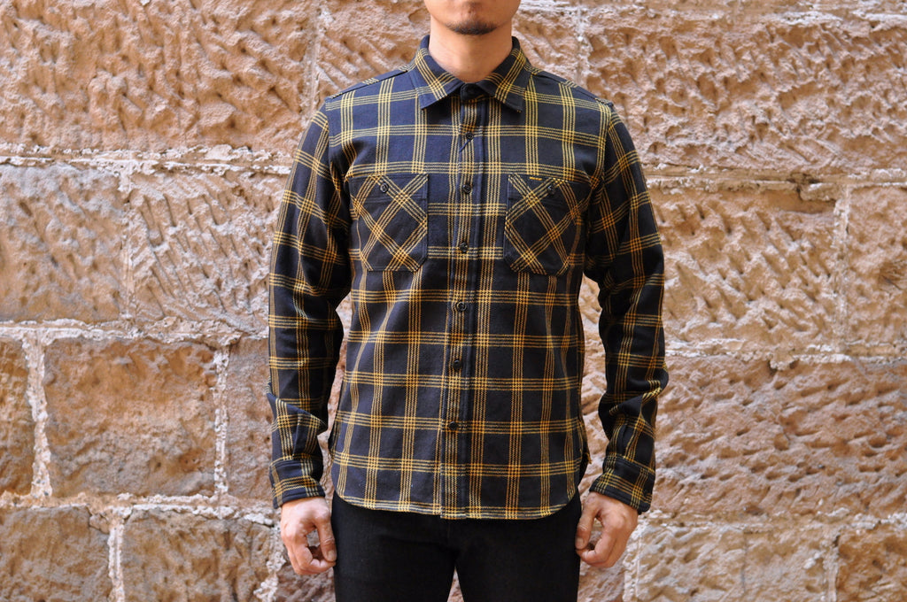 IRON HEART 14OZ ULTRA HEAVY FLANNEL WORK SHIRT (KILLA BEE)