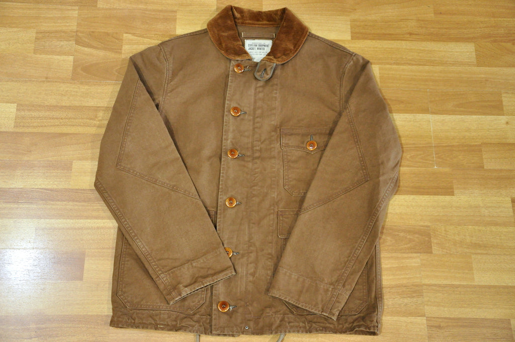 Freewheelers “Burnham” 13oz Duck Engineer Coat (Brown)