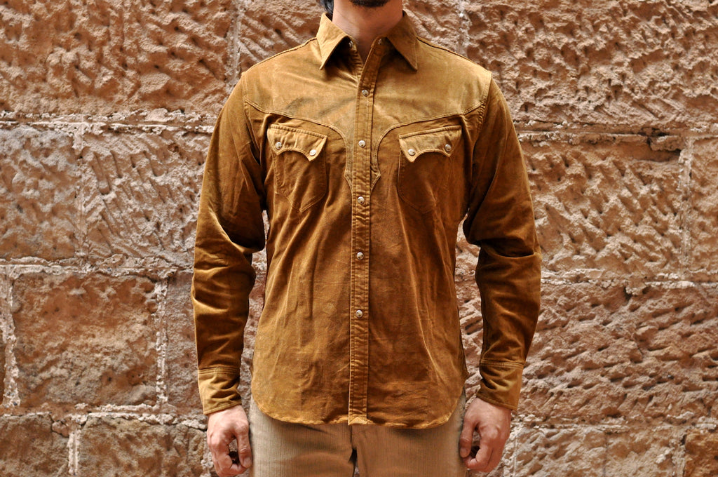 STEVENSON OVERALL CO. 'CODY' STRETCH CORDUROY WESTERN SHIRT (BROWN)