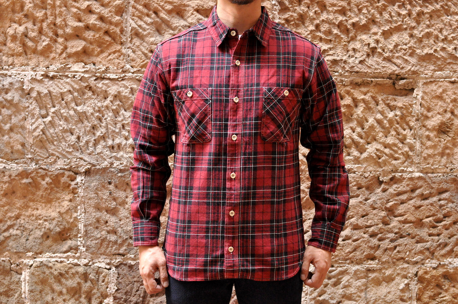 MOMOTARO 12OZ SASHIKO CHECK SHIRT