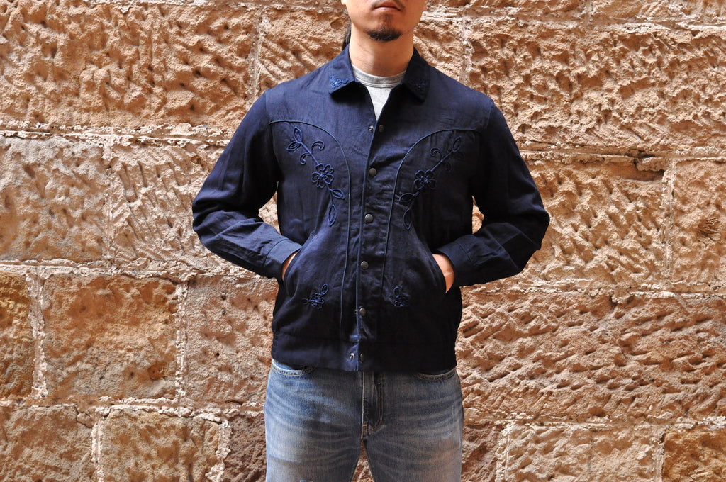 BLUE BLUE JAPAN INDIGO DYED ‘FLOWER’ WESTERN JACKET