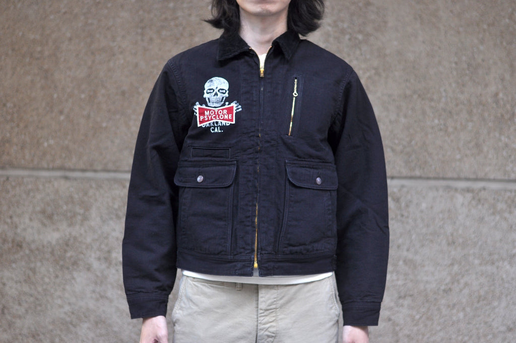 Freewheelers Duck Canvas "RISING FROM HELL" Garage Worker Jacket (Rude Black)