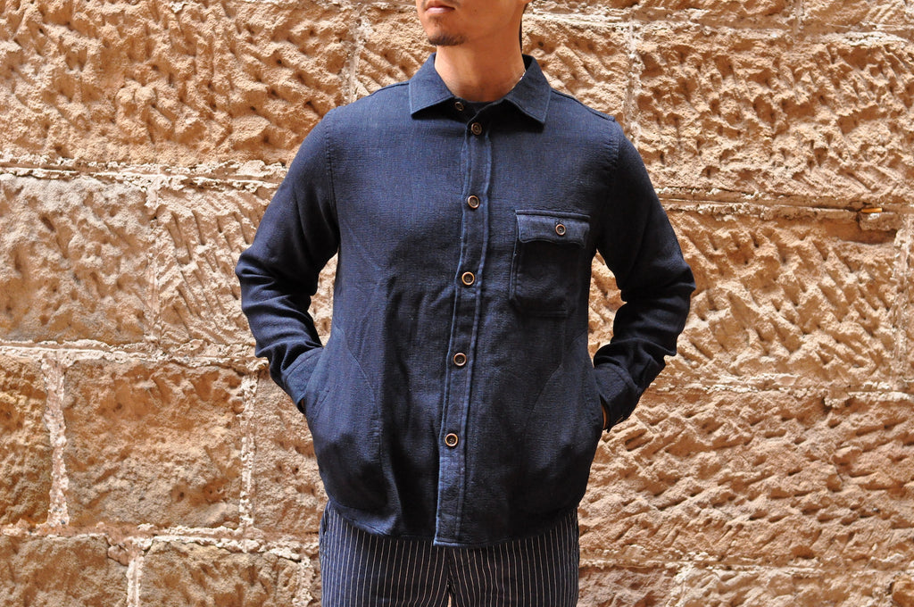 PURE BLUE JAPAN INDIGO HEAVY DENIM GAUZE C.P.O SHIRT