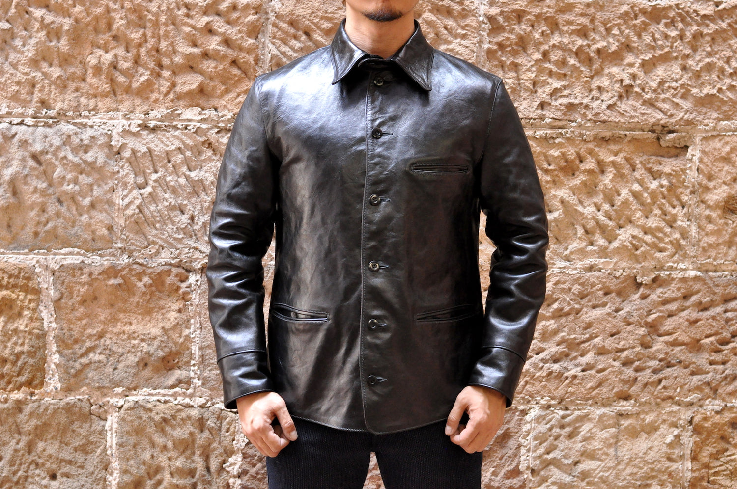 FREEWHEELERS BRAKEMAN HORSEHIDE JACKET RUDE BLACK CORLECTION