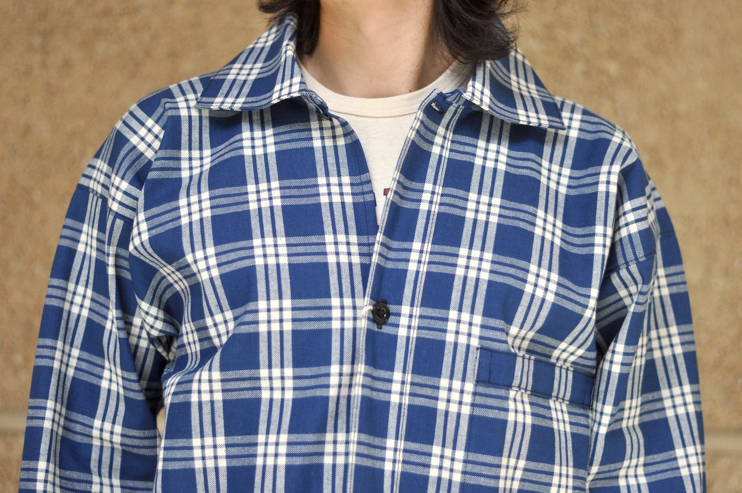 Warehouse Co. 10oz Selvage Indigo Check Early-Century Blouse Jacket