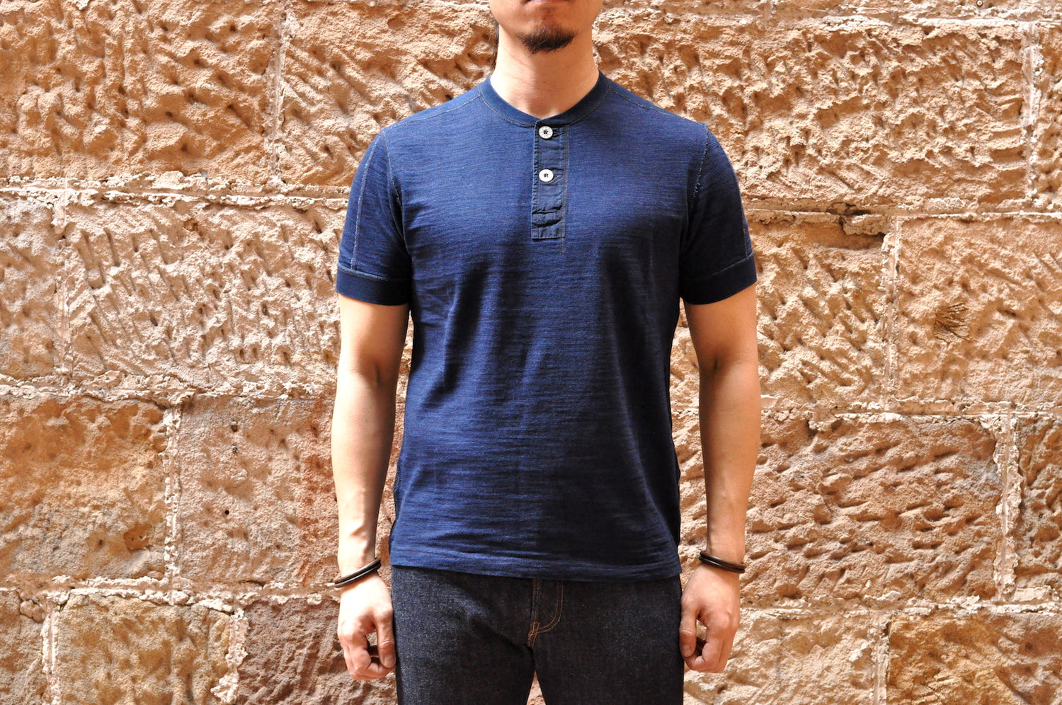 PURE BLUE JAPAN 7OZ INDIGO DYED "SLUB YARN" TEE