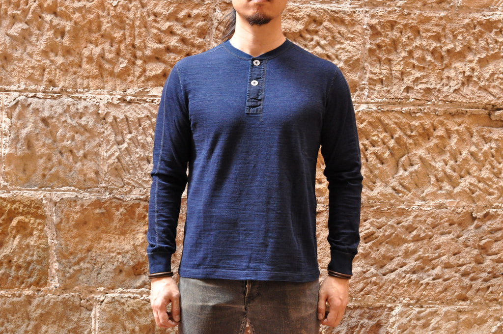 PURE BLUE JAPAN 7OZ INDIGO DYED “SLUB YARN” L/S TEE