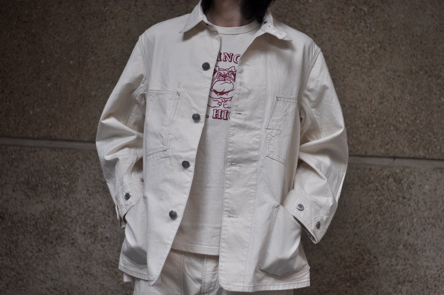 Freewheelers 11oz Lot. 100 "Ironalls" Cotton Drill Jacket (Raw White)