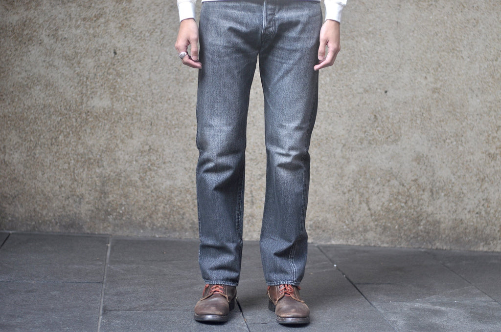 Pure Blue Japan 14oz Black Dyed “Natural Used Wash” USED-003-BK Denim (Regular Straight fit)