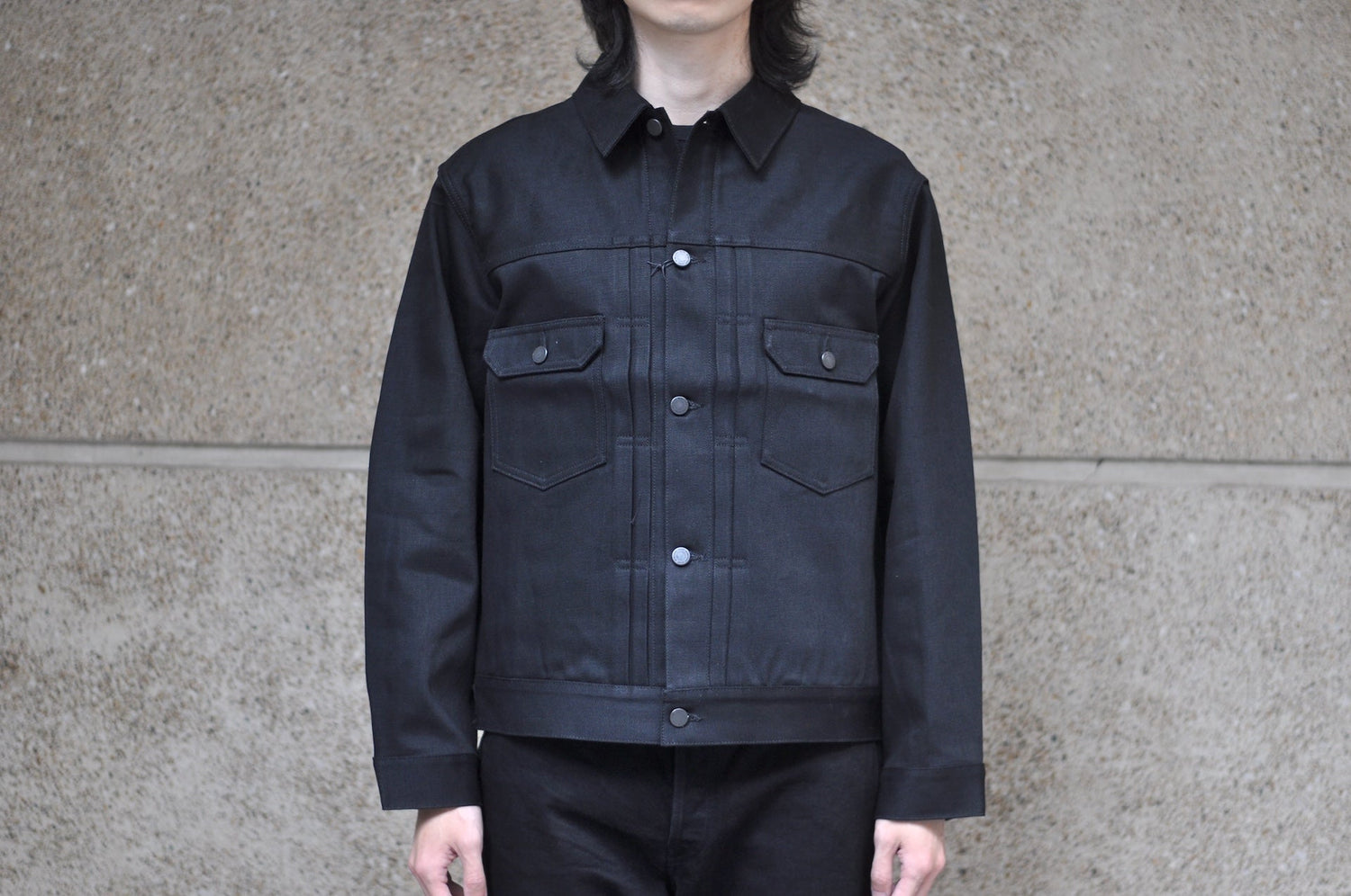 MOMOTARO JEANS 14.7oz "Solid Black" Modified Type 2 Denim Jacket
