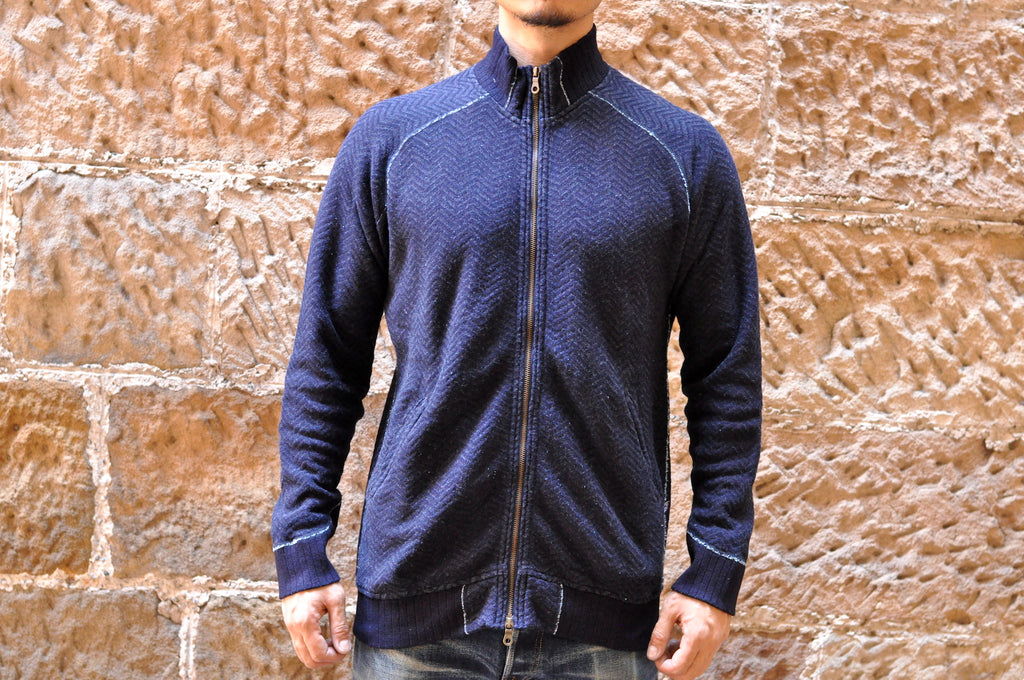 PURE BLUE JAPAN INDIGO HERRINGBONE TRACK JACKET