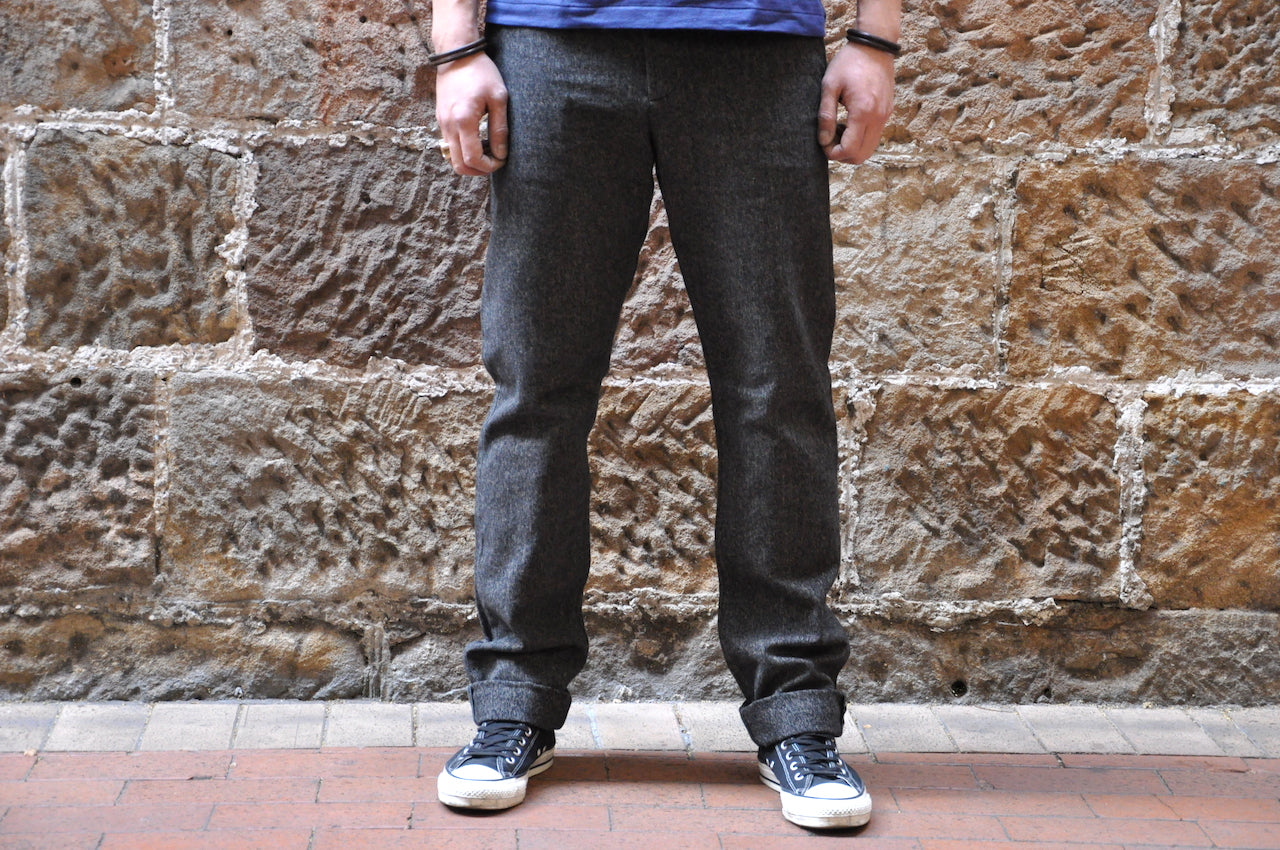 Stevenson Overall “Old Glory” 12oz Heather Gray Selvage Convert Twill Chinos (Relax Tapered fit)